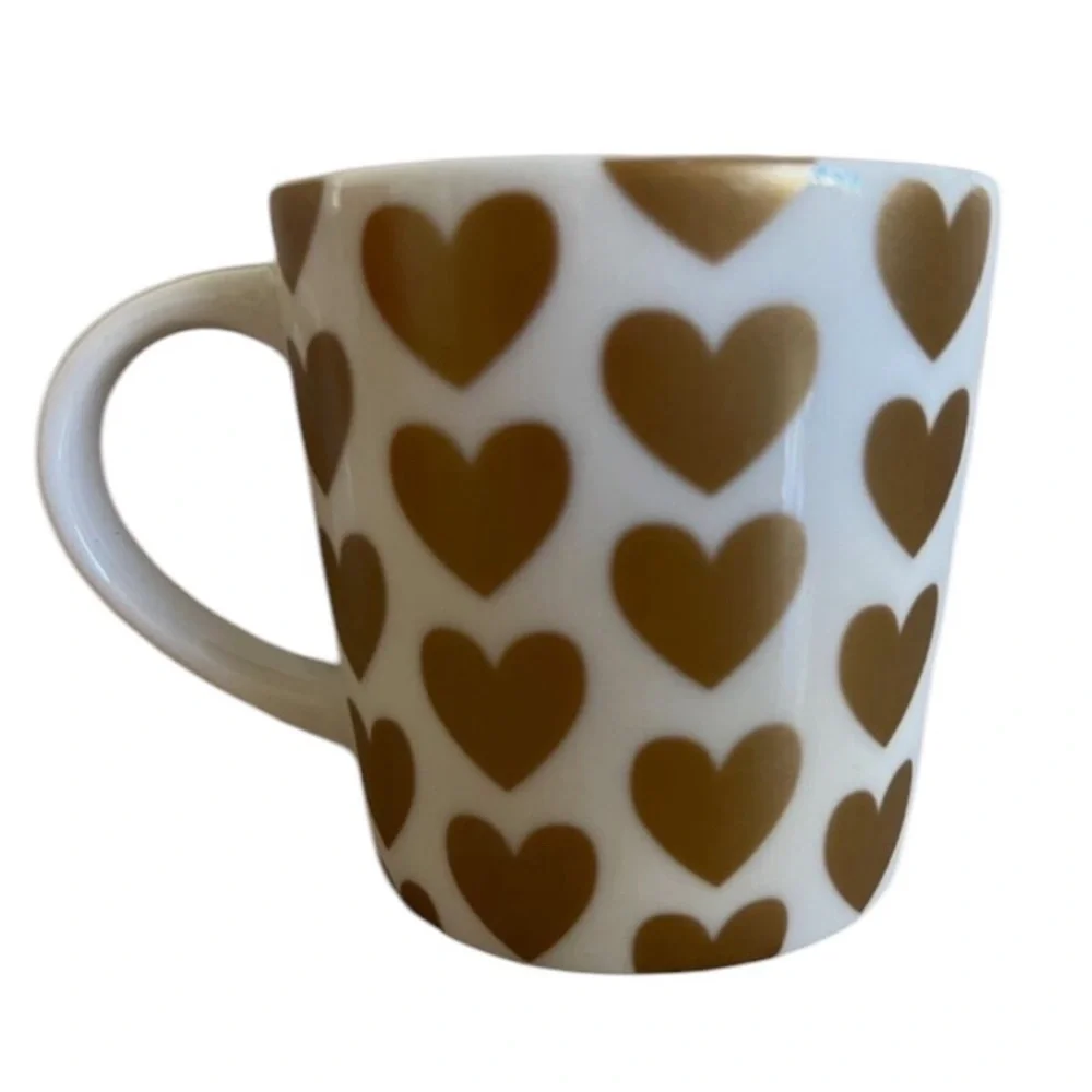 2015 Mini Starbucks Logo Gold Heart Coffee Espresso Demitasse Mug Cup 3oz